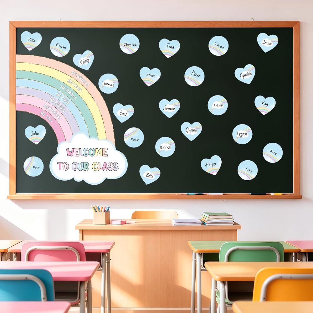 Pastel Welcome Back to School Bulletin Board Decorations, view 4