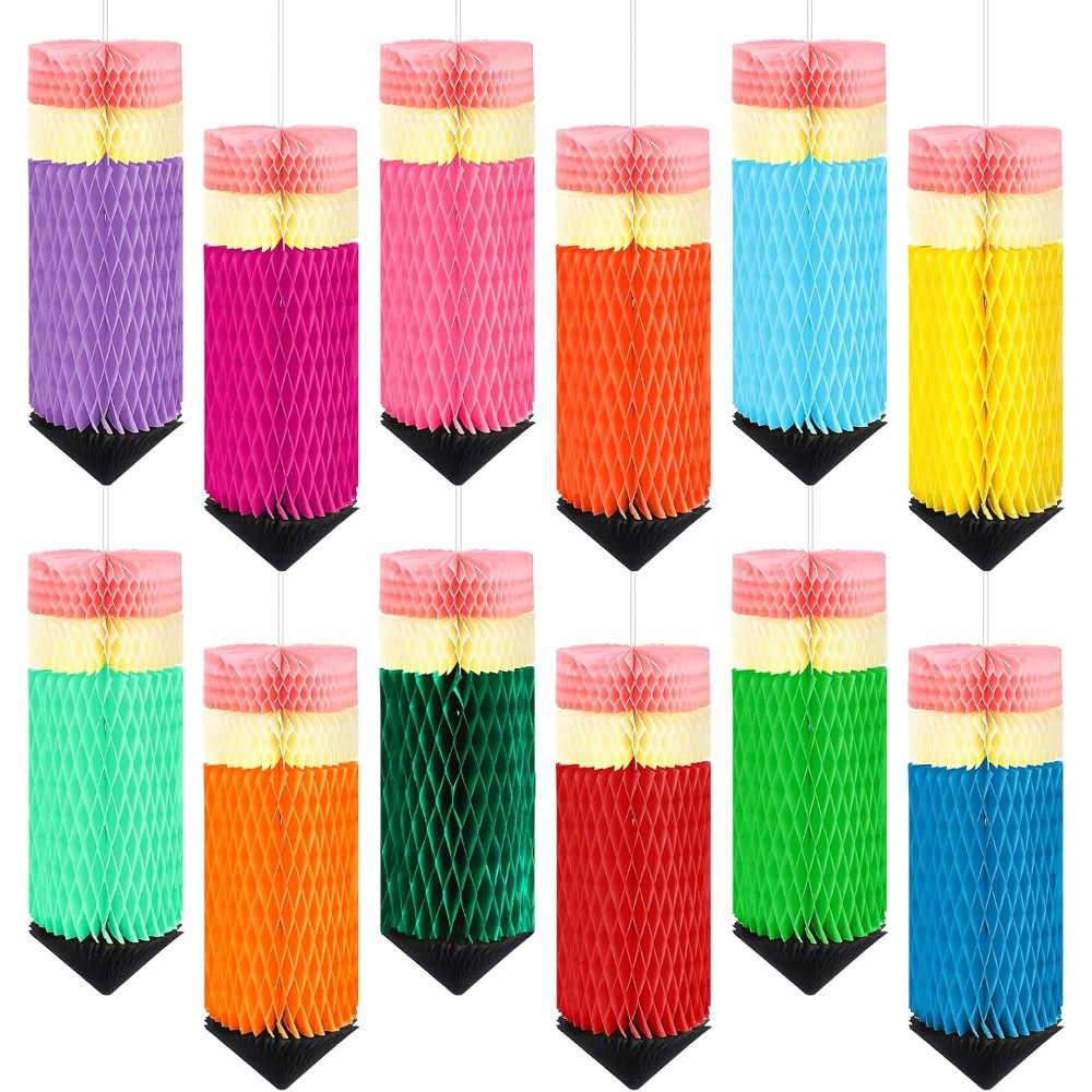 Pencil Hanging Honeycombs Classroom Decor - Back to