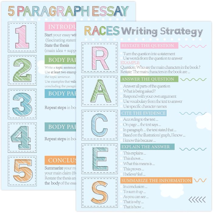 Races Writing Strategy Posters Set of 2 for Classroom