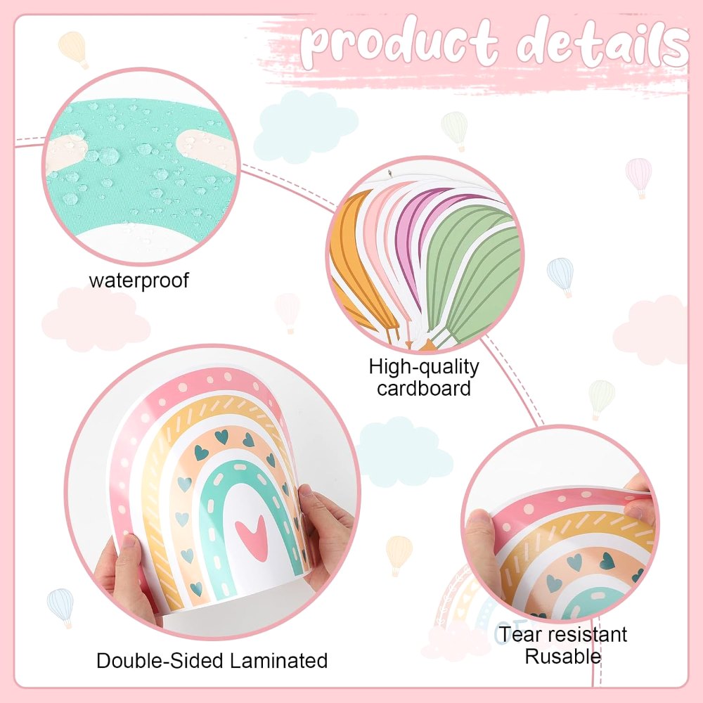 Rainbow Bulletin Board Set Decorations Boho Classroom, view 2