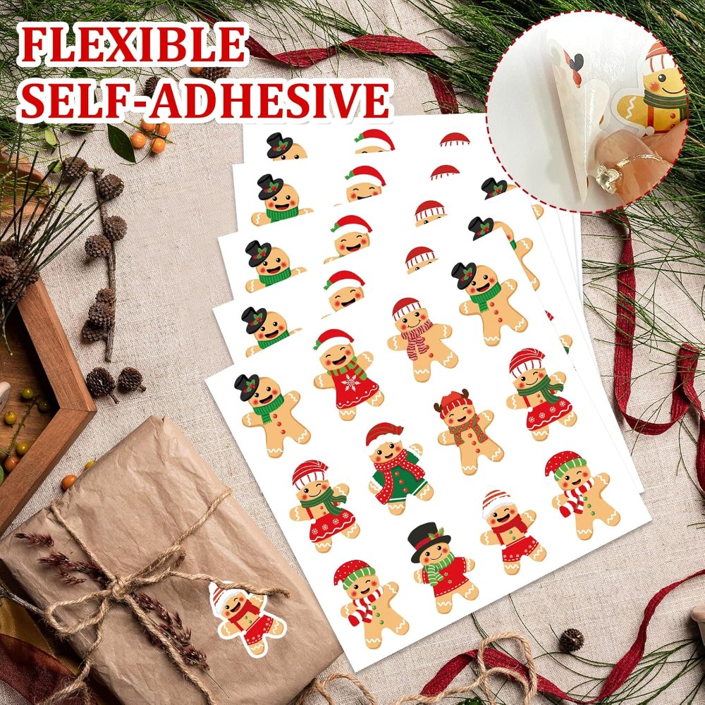 Small Christmas Stickers Gingerbread Man Decals, view 3