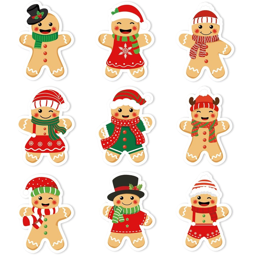 Small Christmas Stickers Gingerbread Man Decals