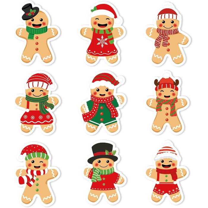 Small Christmas Stickers Gingerbread Man Decals