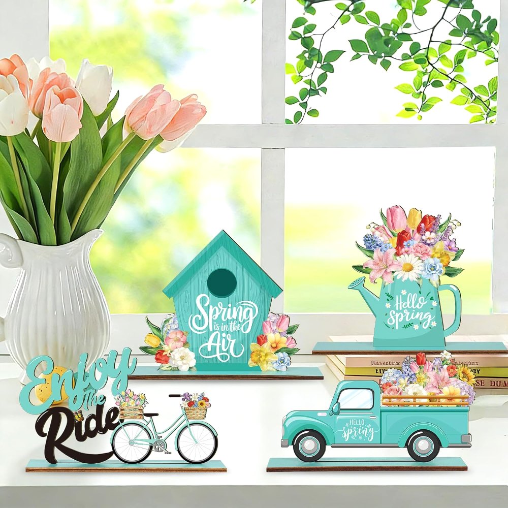 Spring Decorations for Home Hello Spring Easter Wooden, view 5