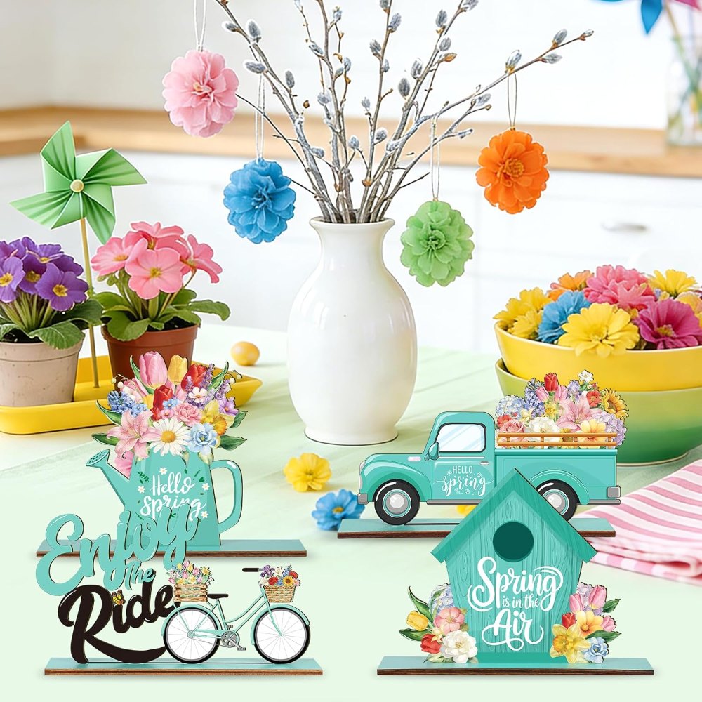 Spring Decorations for Home Hello Spring Easter Wooden, view 6