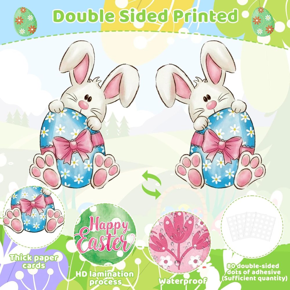 Spring Easter Egg Bunny Cutouts Decorations Cardboard, view 3
