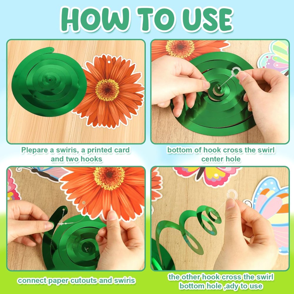 Spring Hanging Swirl Decorations for Home Flower, view 4