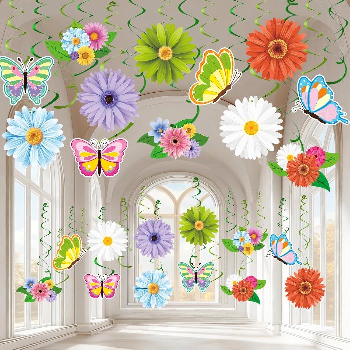 Spring Hanging Swirl Decorations for Home Flower