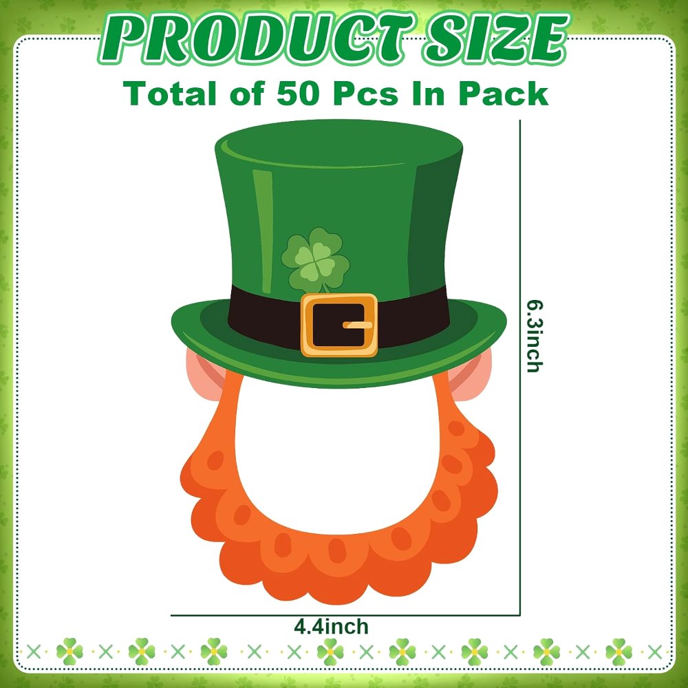 St. Patrick's Day Cutouts Leprechaun Hat and Beard, view 2
