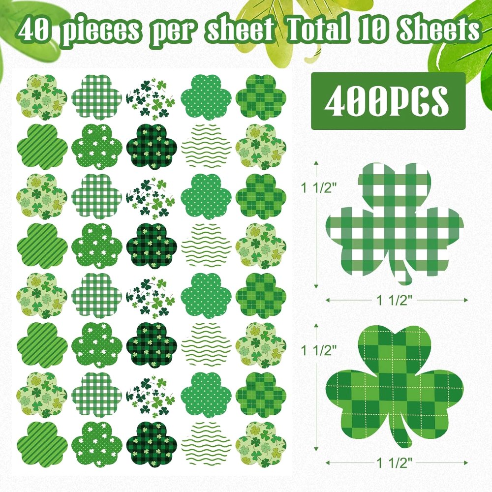 St. Patrick's Day Shamrock Stickers for St Patricks Day, view 2
