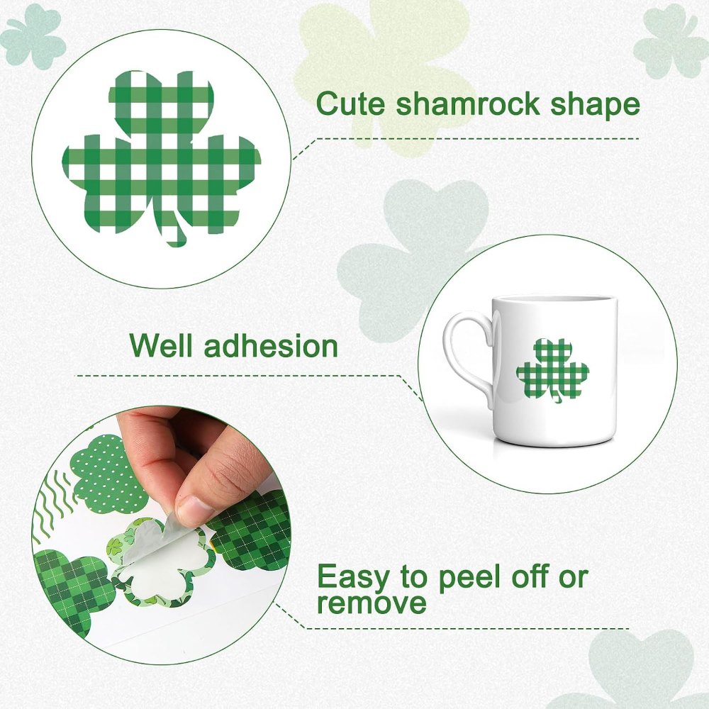 St. Patrick's Day Shamrock Stickers for St Patricks Day, view 3