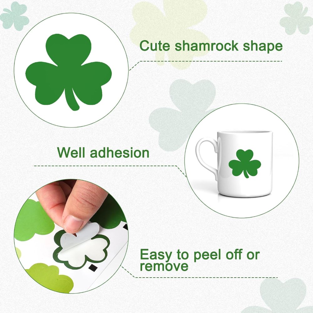 St. Patrick's Day Shamrock Stickers for St Patricks Day, 400 pieces, view 3