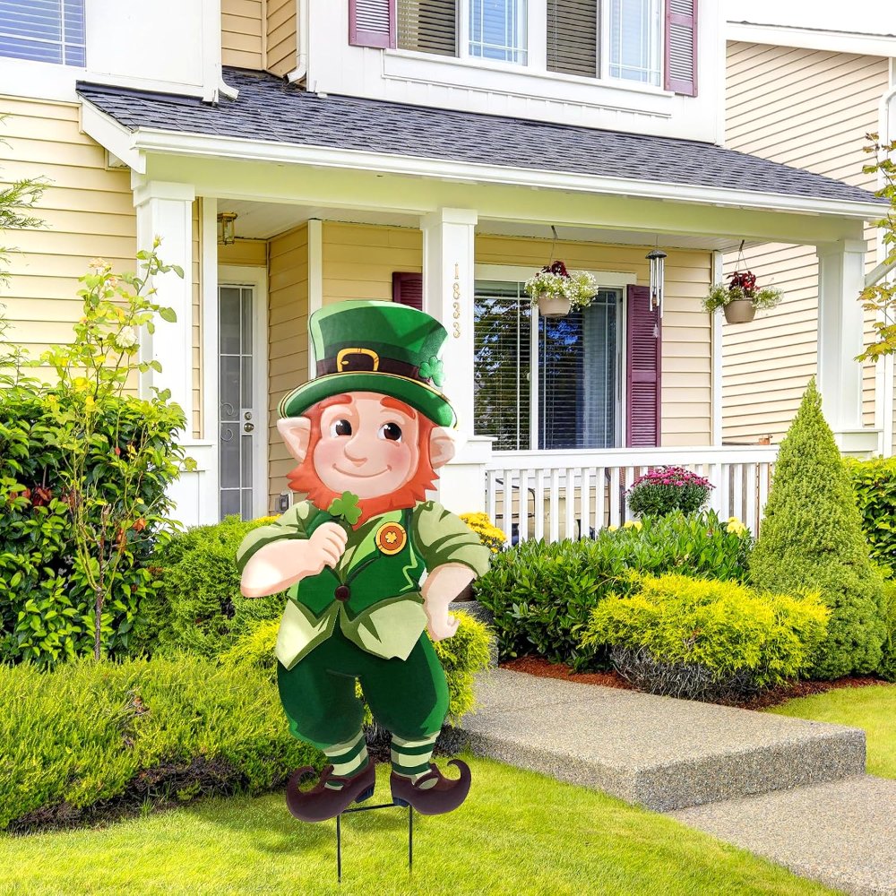 St. Patrick's Day Yard Signs Leprechaun Garden Stakes, view 5