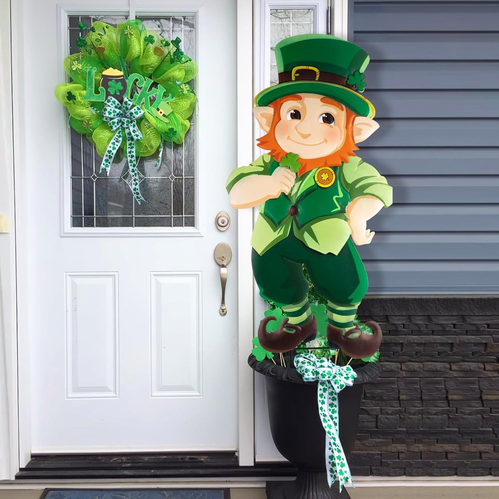 St. Patrick's Day Yard Signs Leprechaun Garden Stakes, view 7