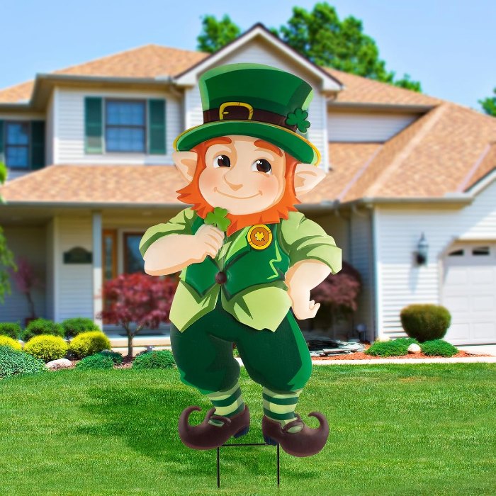 St. Patrick's Day Yard Signs Leprechaun Garden Stakes