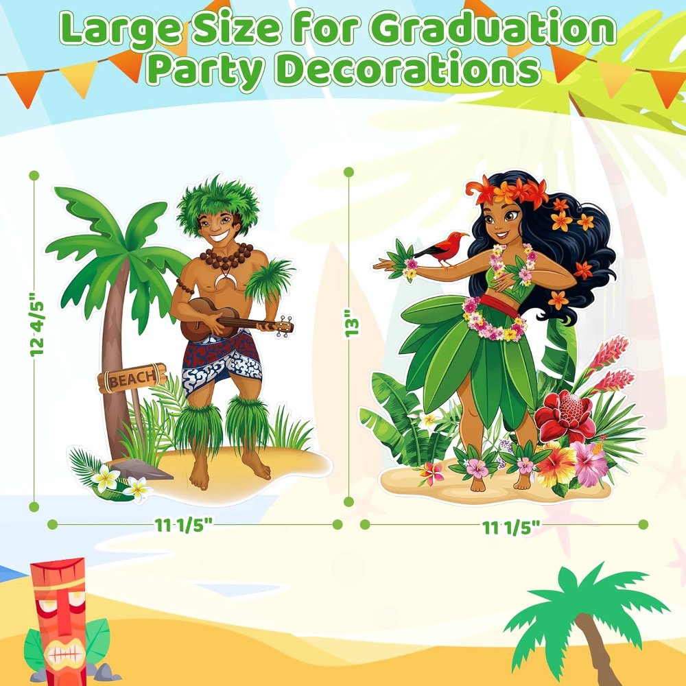 Summer Hawaiian Luau Party Decorations Cutouts Set, view 2