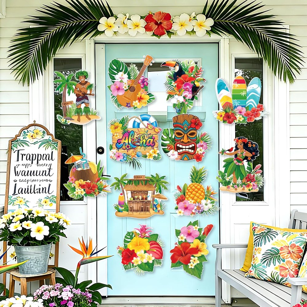 Summer Hawaiian Luau Party Decorations Cutouts Set, view 4