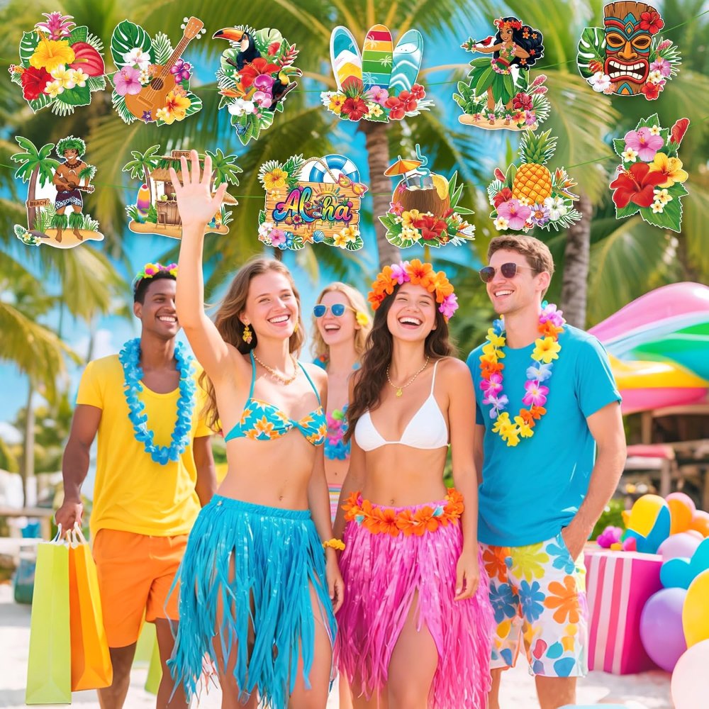 Summer Hawaiian Luau Party Decorations Cutouts Set, view 5