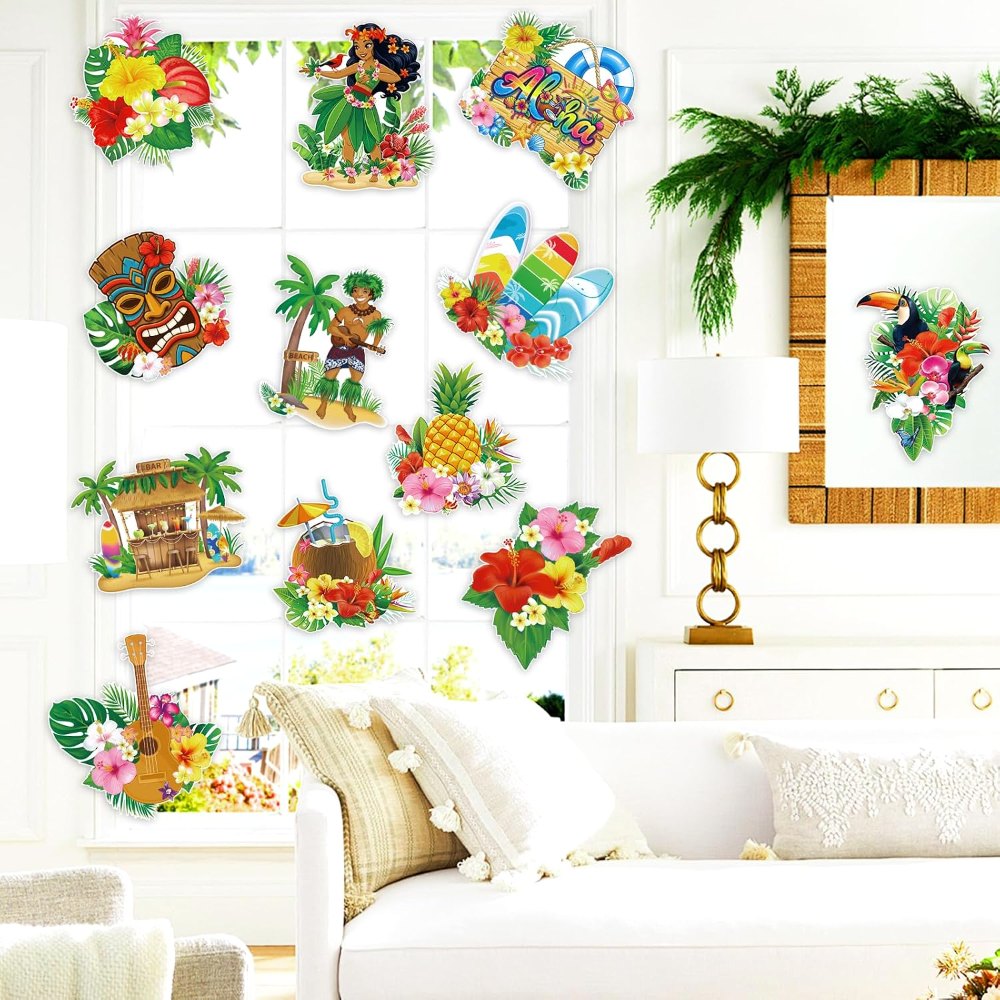 Summer Hawaiian Luau Party Decorations Cutouts Set, view 6