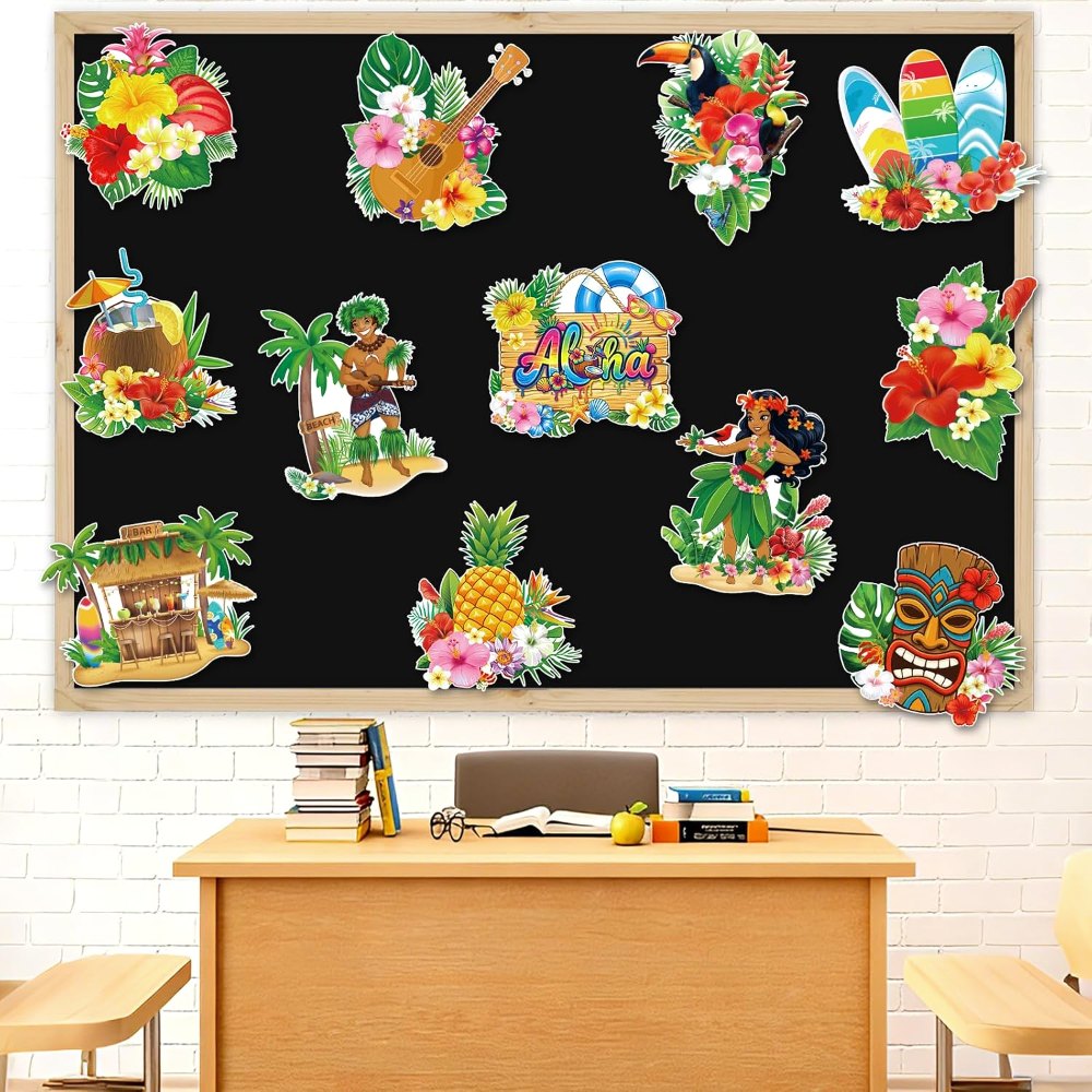 Summer Hawaiian Luau Party Decorations Cutouts Set, view 7