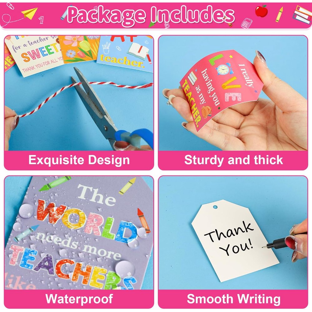 Thank You Teachers Tags with String Teacher Appreciation, view 3