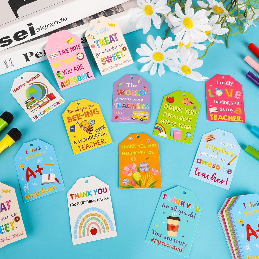 Thank You Teachers Tags with String Teacher Appreciation, view 4