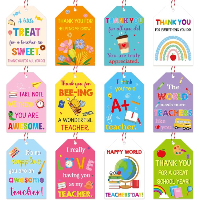 Thank You Teachers Tags with String Teacher Appreciation