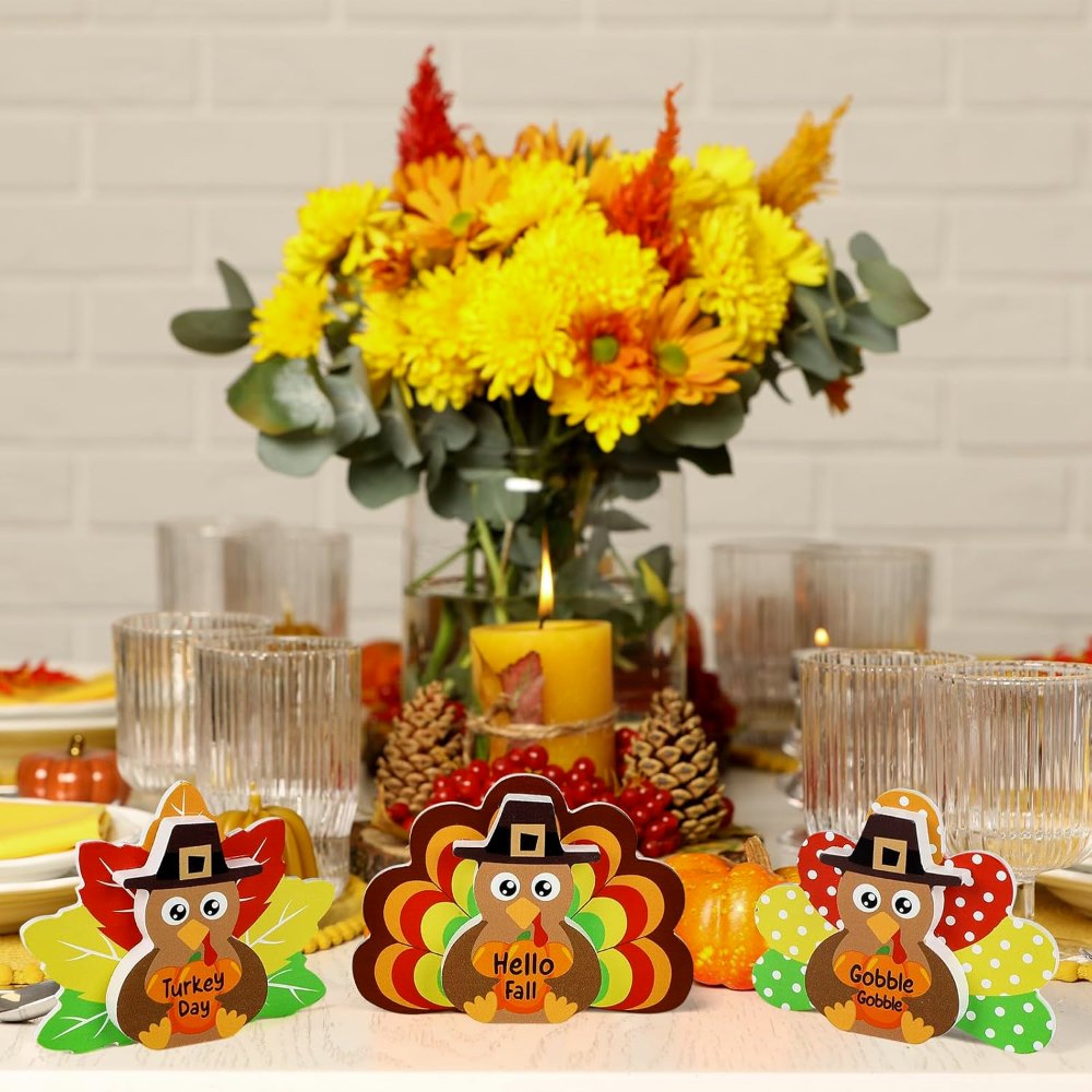 Thanksgiving Decorations for Home Turkey Wooden Block, view 6