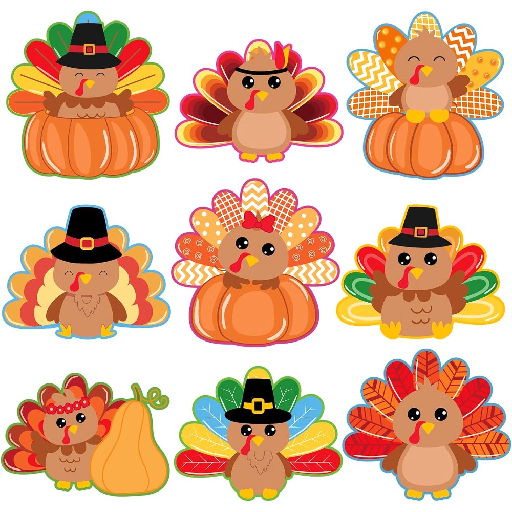 Thanksgiving Decorations Turkey Cutouts Cartoon Turkey