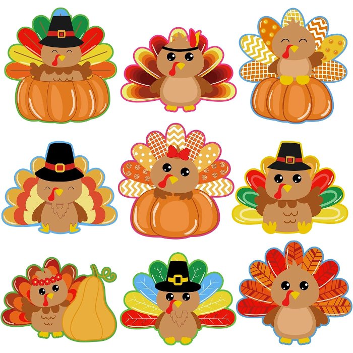 Thanksgiving Decorations Turkey Cutouts Cartoon Turkey