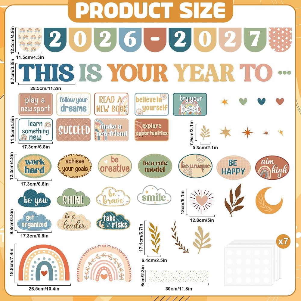 This is Your Year Bulletin Board Decorations Boho Welcome, view 2
