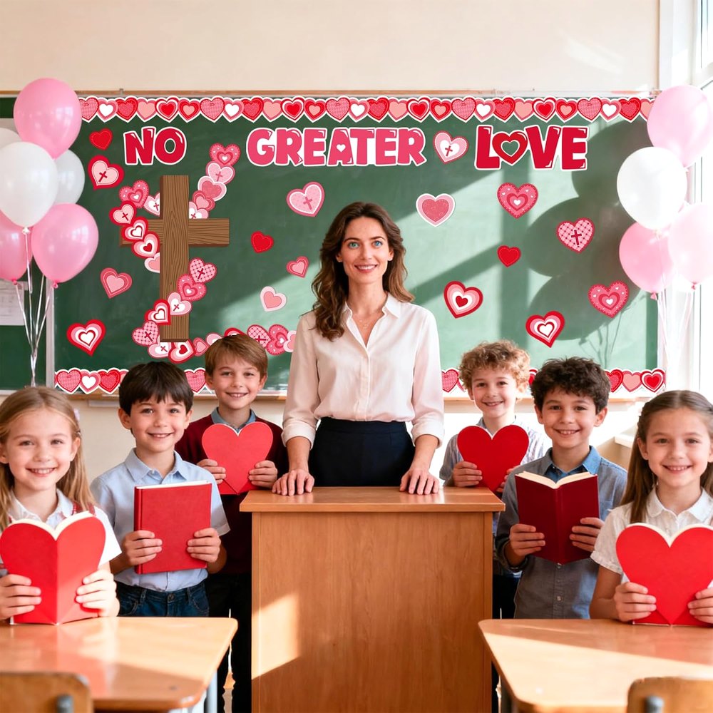 Valentine’s Day Christian Bulletin Board Decorations, detail 7