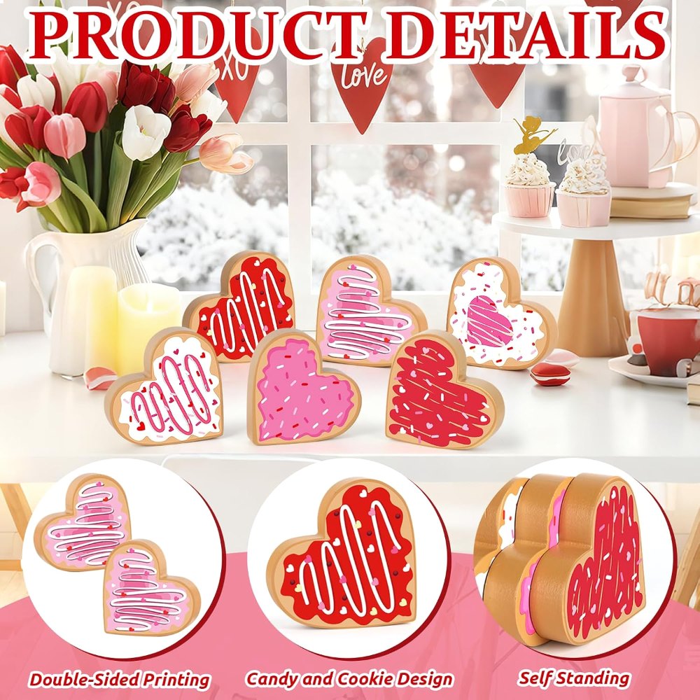 Valentine's Day Decorations for Home Double-Sided Wooden, view 3