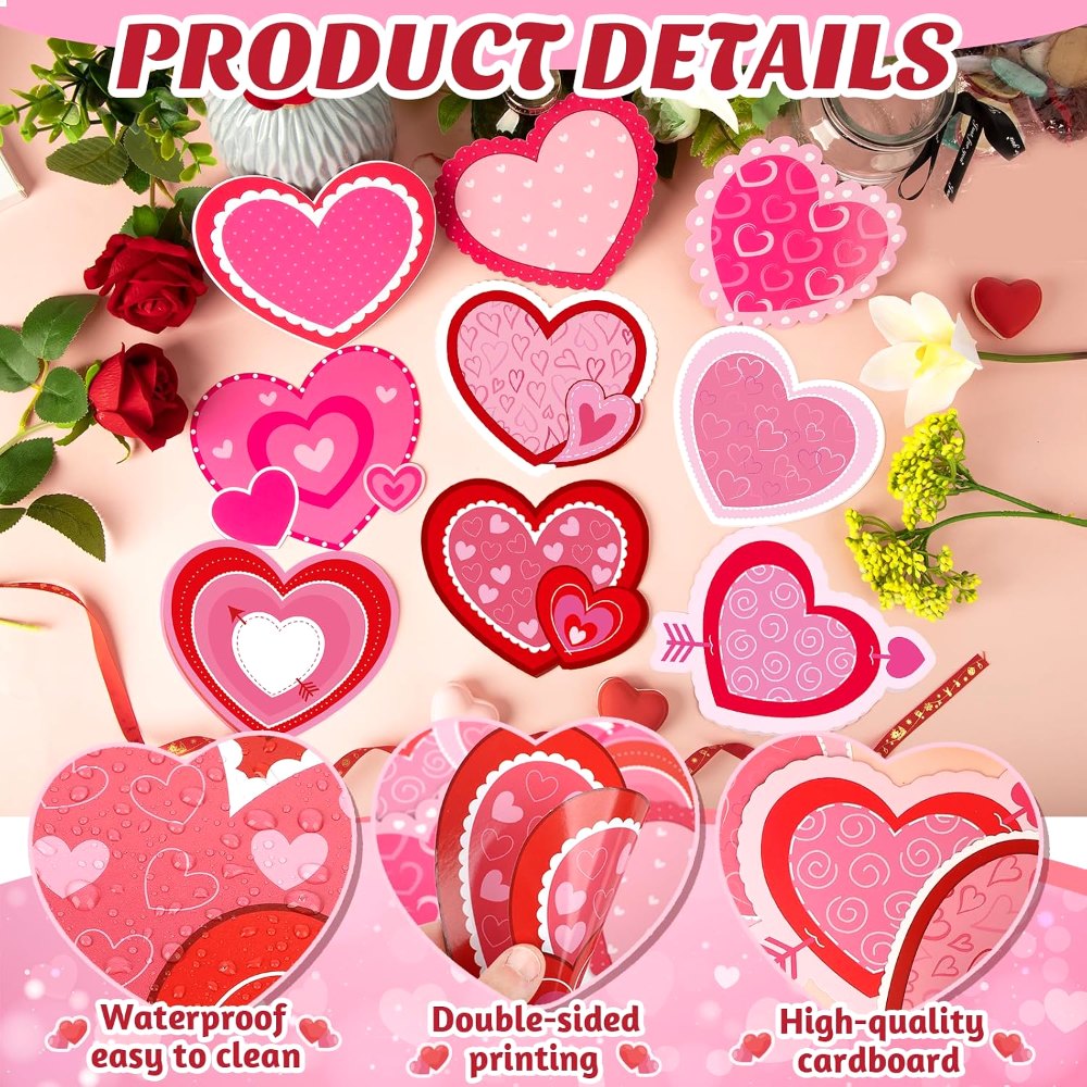 Valentine's Day Heart Cutouts Paper Hearts Cutouts, view 3