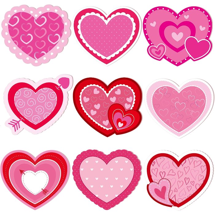 Valentine's Day Heart Cutouts Paper Hearts Cutouts