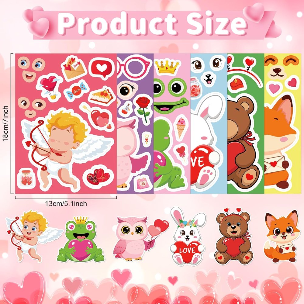 Valentine’s Day Stickers for Kids Make Your Own Stickers, view 2