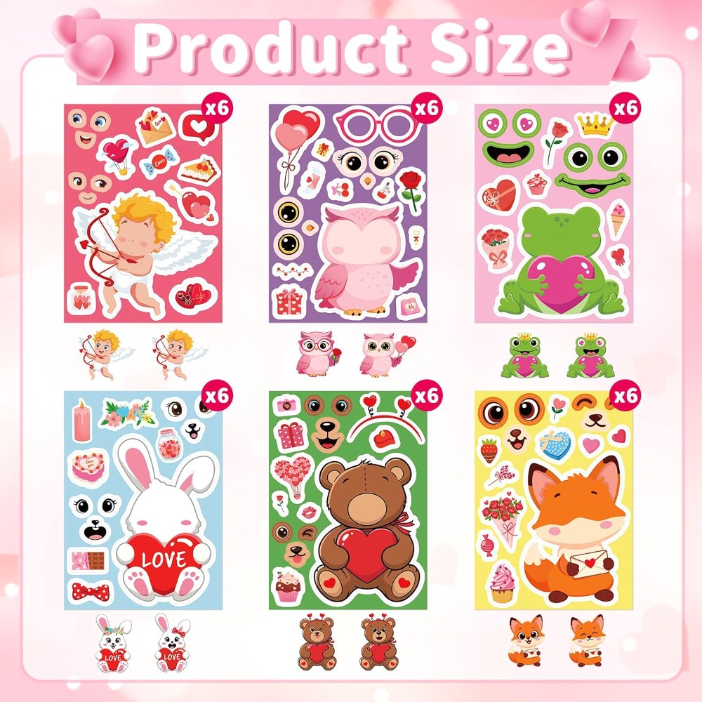 Valentine’s Day Stickers for Kids Make Your Own Stickers, view 3