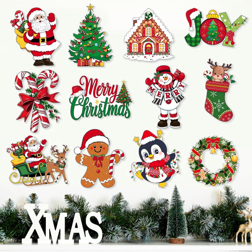 Vintage Christmas Cutouts Decorations Cardboard Cutout, view 6