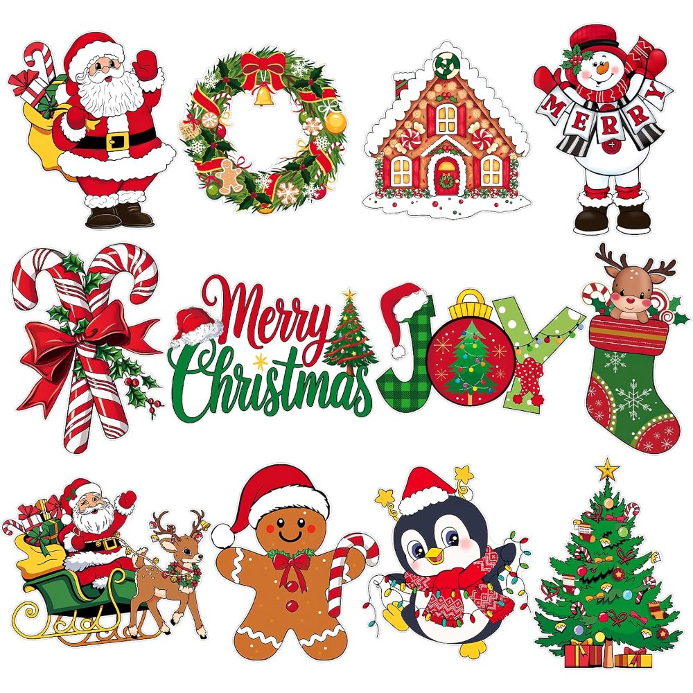 Vintage Christmas Cutouts Decorations Cardboard Cutout