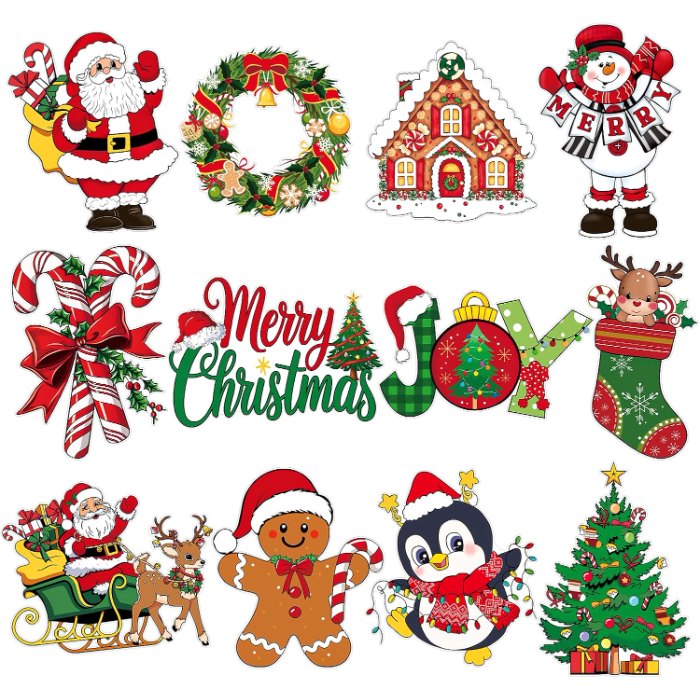 Vintage Christmas Cutouts Decorations Cardboard Cutout