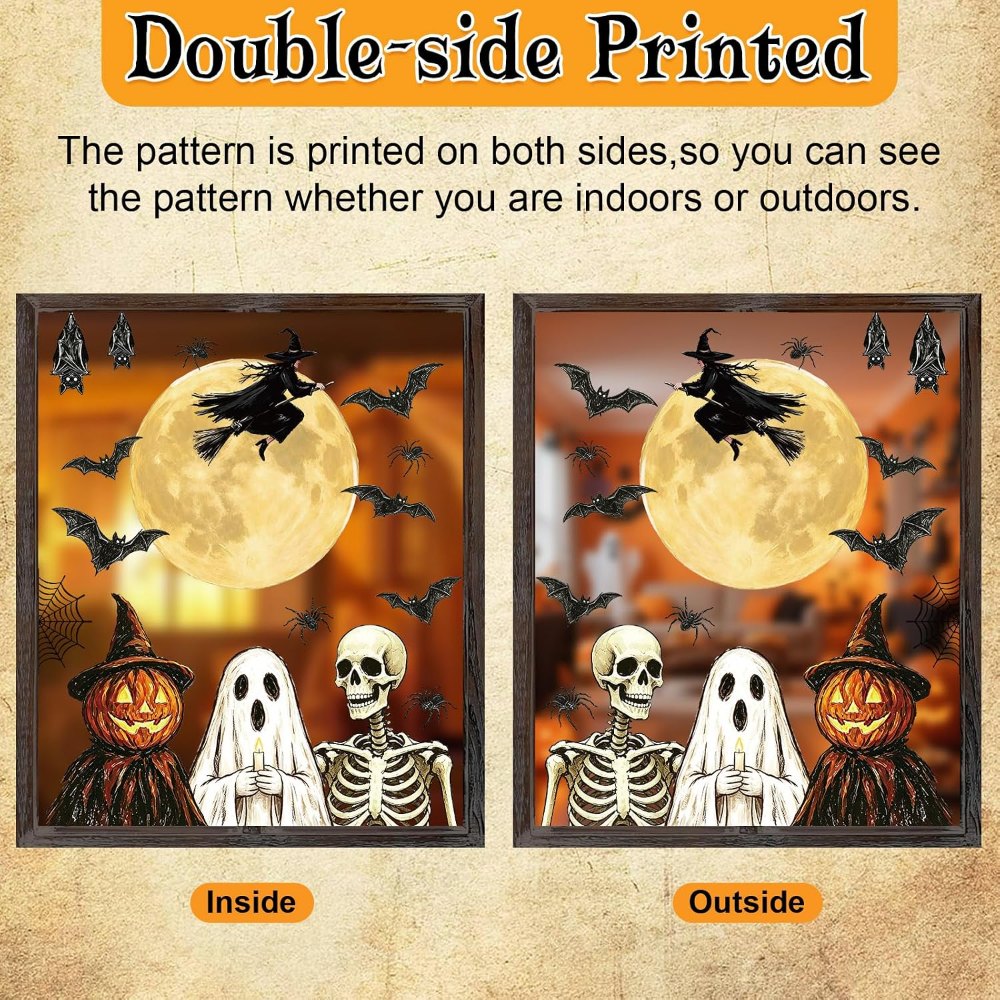 Vintage Halloween Window Clings 6 Sheets, view 4