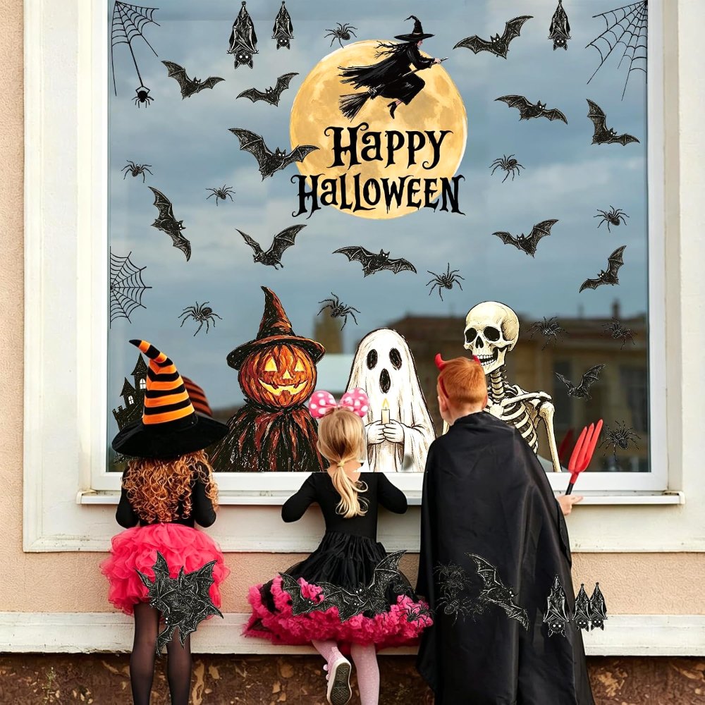 Vintage Halloween Window Clings 6 Sheets, view 7
