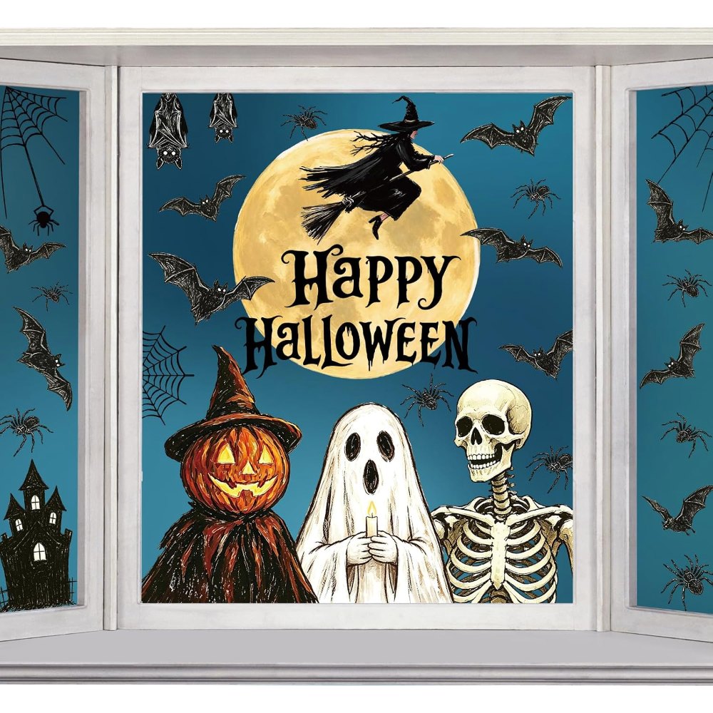 Vintage Halloween Window Clings 6 Sheets