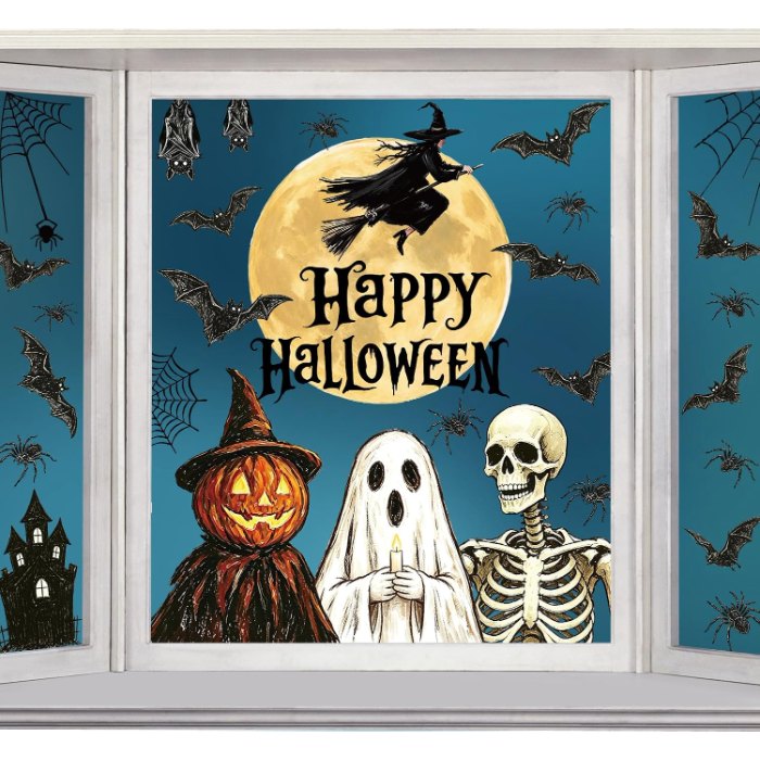 Vintage Halloween Window Clings 6 Sheets