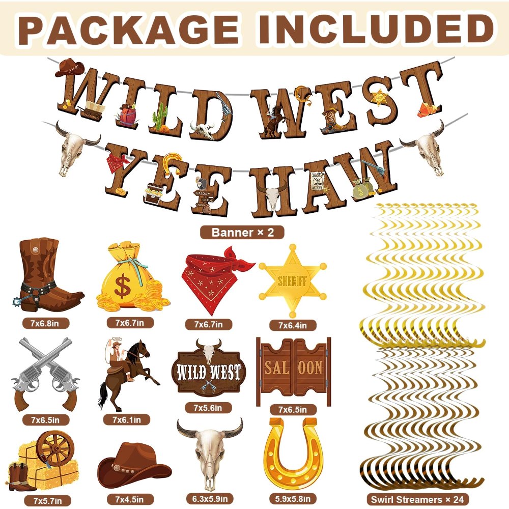 Western Party Decorations Wild West Banners Western, view 2