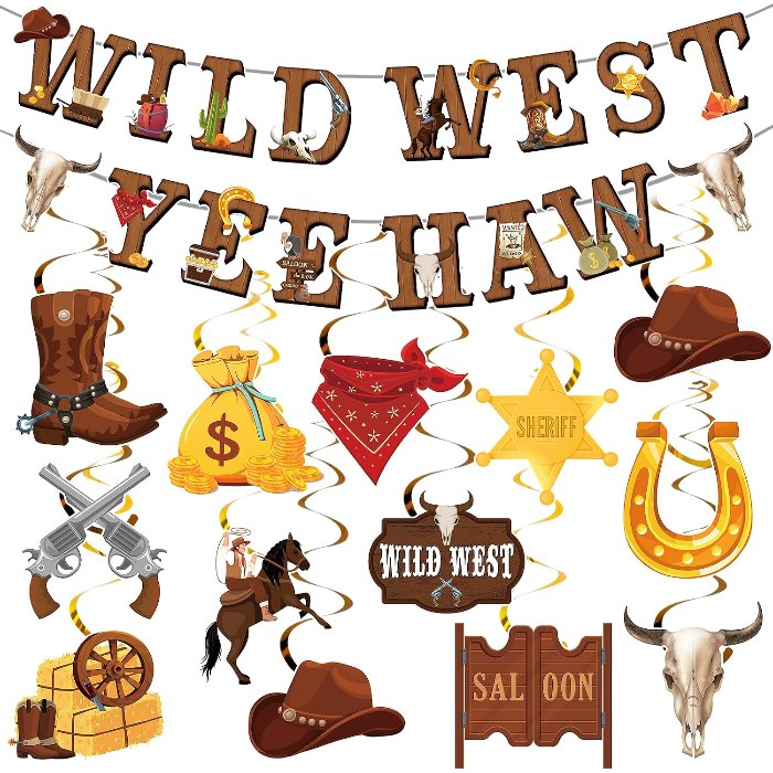 Western Party Decorations Wild West Banners Western