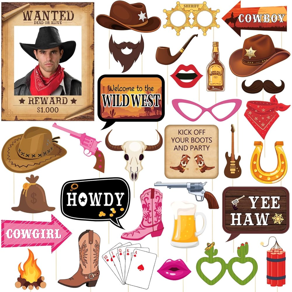 Western Photo Booth Props Wild West Party Decorations