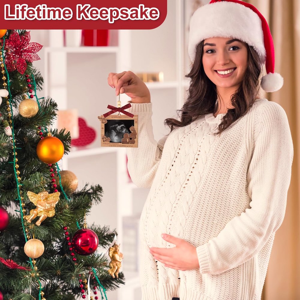 Wood Bump's First Christmas Picture Frame Pregnant Baby, view 5