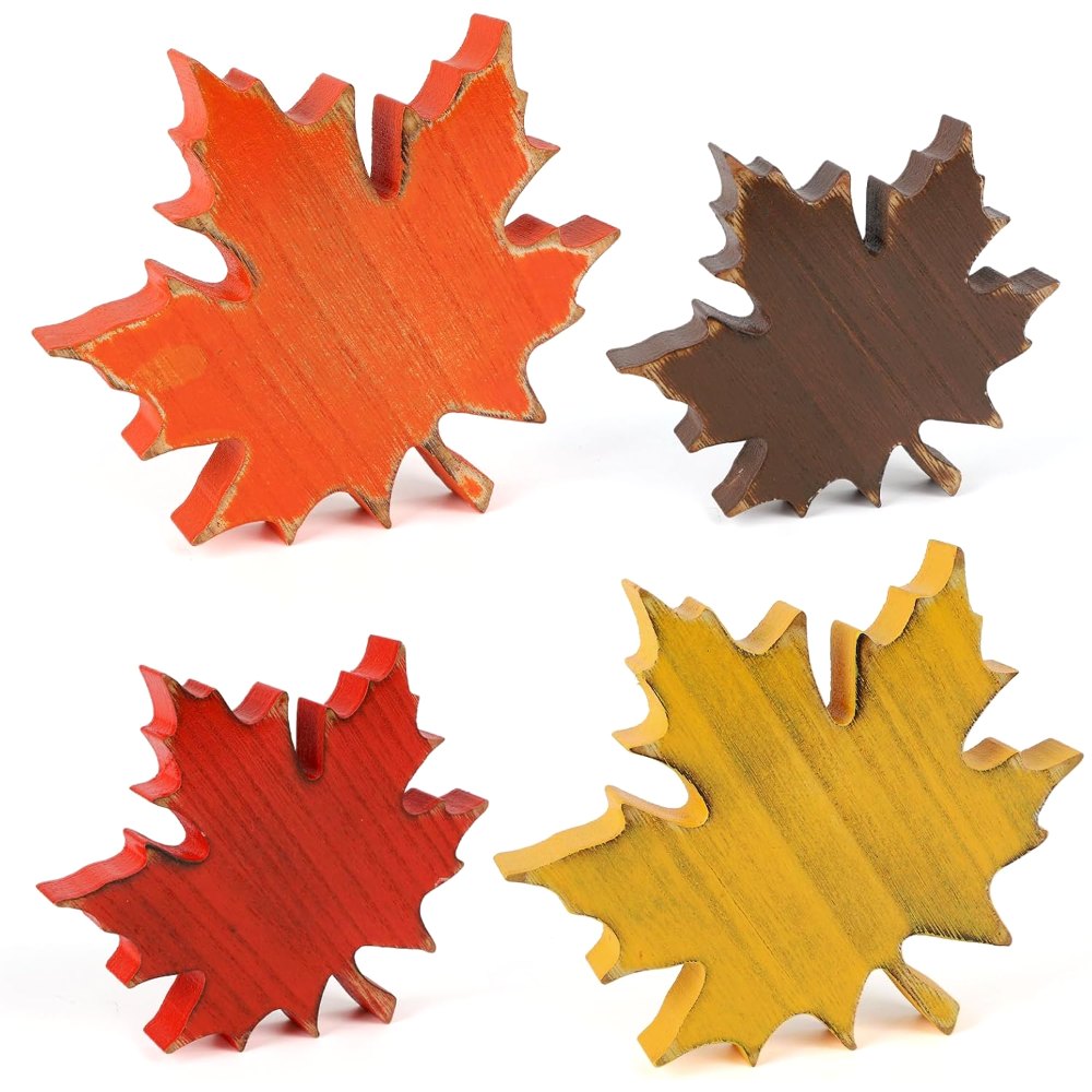 Wooden Fall Leaves Decorations for Home Office Indoor
