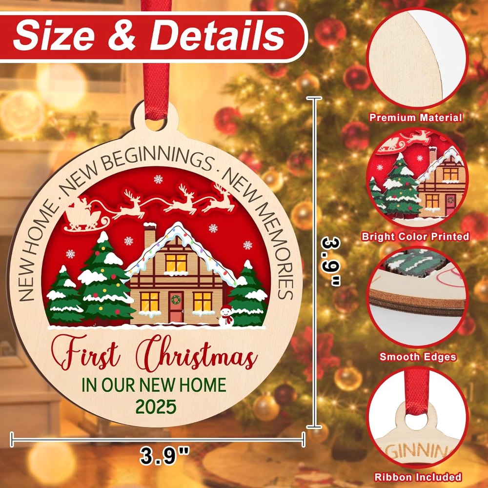 Wooden First Christmas in Our New Home 2025 Christmas, view 2